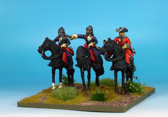 WLOA36a Cuirassier Command; English helmet; standing horses
