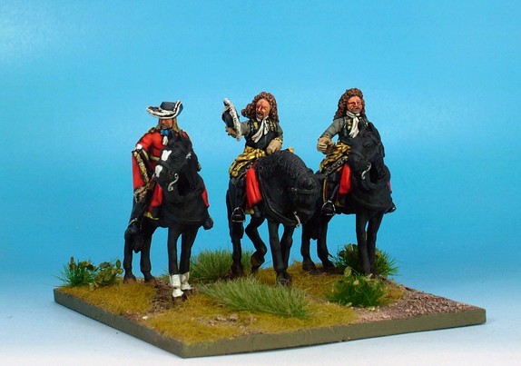 WLOA50a Cuirassier Command, bareheaded, front plate;standing horses
