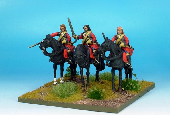 WLOA49a Cuirassier, bareheaded, front plate;standing horses