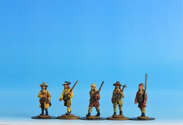 V02 Militia/Rebel musketeers in waistcoat advancing