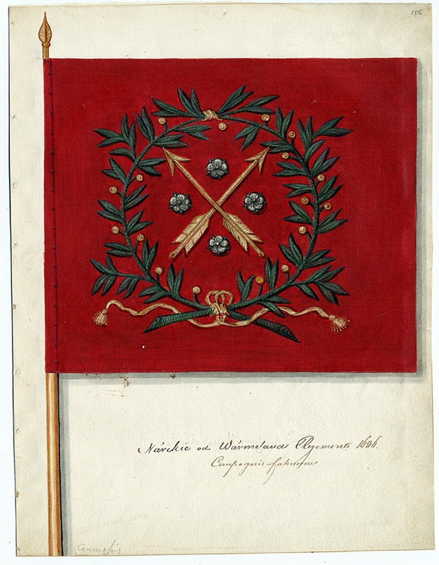 Närke värmlands regemente  kompanifana  vapensida  1686.jpg