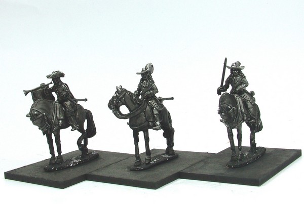 WLOA44a Cuirassier Command, front plate only;hat;standing horses