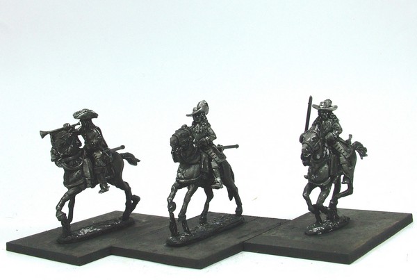 WLOA44b Cuirassier Command, front plate only;hat;galloping horses