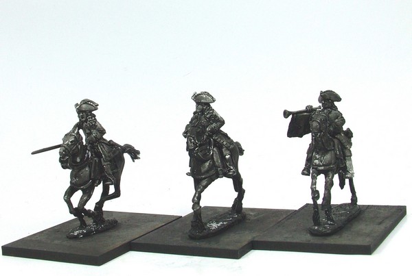 WLOA52b Cuirassier Command, cuirass over coat,tricorne; galloping horses