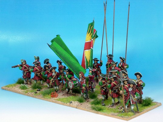 B001 Firing line with pikes and grenadiers in mitre caps