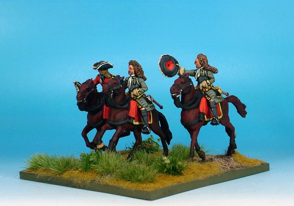WLOA50b Cuirassier Command, bareheaded, front plate;galloping horses