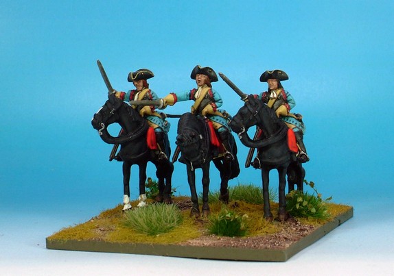 WLOA51a Cuirassiers, cuirass over coat,tricorne; standing horses