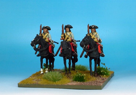 WLOA53a Cuirassiers, cuirass under coat,tricorne; standing horses