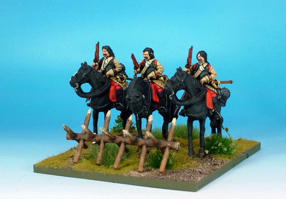 WLOA45a Cuirassier troopers; bareheaded; standing horses